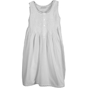 stylesilove Handmade Girls' Embroidered Night Dress White, Age 2-9