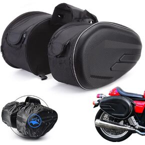 JFG RACING Motorcycle Saddlebags,Motorcycle Side Bag,Motorcycle Panniers Universal for Sport bike Dirt Bike, 36L-58L Expandable Capacity Motorcycle Bags and Luggage