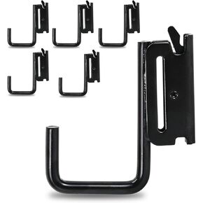 6Pack E-Track J Hooks, for X-Track Systems Tie Down Anchor Points Pickup, with Spring Fitting E Track Accessories, for Enclosed Trailer, Cargo Van, Semi-Trucks Trailer, Hang Tools, Black