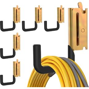 E Track Hooks Heavy Duty E Track J Hooks E Track Accessories J Hooks ，E Track Accessories for Enclosed Trailer The dip molding Process is More Rust Resistant (6PCS E Track J Hooks)