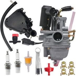 XingLi Carburetor Carb for Polaris Sportsman 90 Scrambler 90cc 100cc Manual Choke with Air Filter Box and Spark Plug