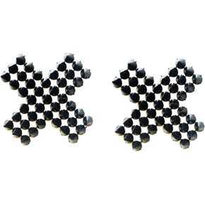 Sasswear Black X Spiked Pasties Bad AF Nipple Covers, Pasties for Women, Crystal Rhinestone Nipple Cover Pasties for Festivals and Raves, Sexy Accessories, Lingerie