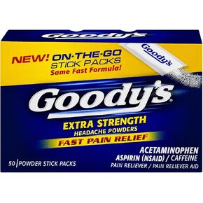 Goody's Extra Strength Headache Powder, Dissolve Packs, 50 Individual Packets (4 Pack)