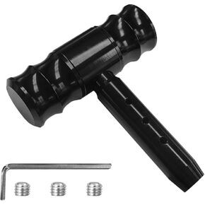 Car Gear Shift Head, Car Modification Aircraft Joystick Shift Knob, Aluminum Alloy Gear Shifter, T-Handle Car Shifter Lever, Universal Car Accessories Fit for Most Manual Cars (Black)