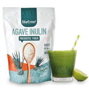 BLUEGREEN Organics | Inulin Powder | Gut microbiome | Agave | Fiber Powder | Prebiotics | Vegan | Keto | Kosher | Fiber Supplement | Net Wt 77 Lb