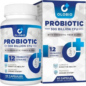 300 Billion CFU Probiotic, Probiotics for Women Men, 12 Probiotics Strains + 3 Prebiotics, Daily Probiotic Supplement, Probiotics for digestive health, Immune, Gut & Bloating, Shelf Stable, 120 Counts