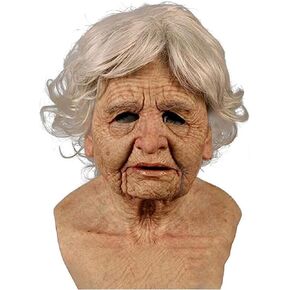 Halloween Realistic Old Man Mask Latex Supersoft Old Womens Adult Scary Mask Party Cosplay Party Costume Face Mask