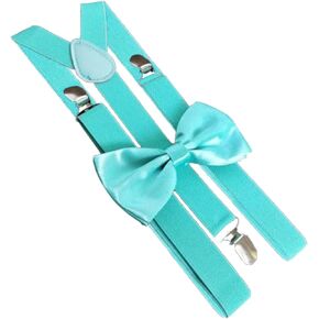 Men's Suspenders and Bow Tie Set Adjustable Y Back Groomsmen Suspenders Tie Set