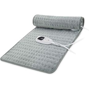 Heating pad Electric Heat Pad for Back Pain and Cramps Relax - Electric Heat Pad with 6 Heat Settings -Auto Shut Off (Silver Gray, 33“x17")