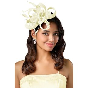BABEYOND Fascinator Hats for Women - Tea Party Hats Fascinators Kentucky Headband Derby Hat Wedding Feathers Ribbon Headwear