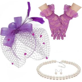 Gionforsy Fascinators Hat for Women Tea Party Headband Kentucky Derby Wedding Mesh Feathers Hair Clip