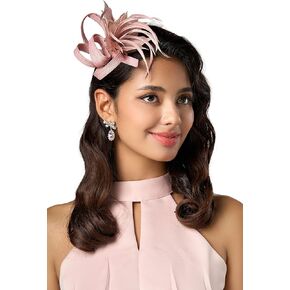 BABEYOND Fascinator Hats for Women - Tea Party Hats Kentucky Fascinators Derby Hat Wedding Cocktail Ribbon Hair Clip Headwear