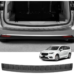 YOJOJOCO Rear Bumper Protector Compatible with Chrysler Pacifica 2017-2025 Accessories Carbon Fiber Texture ABS Material Rear Bumper Guard Trunk Sill Protector (Exterior)