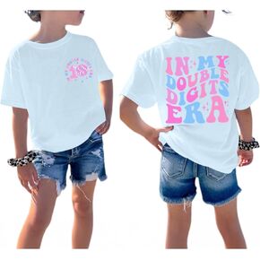 in My Double Digits Era Shirt for Girls 10th Cute 10 Year Old Girl Happy Birthday Shirts Gifts Short Sleeve Tops