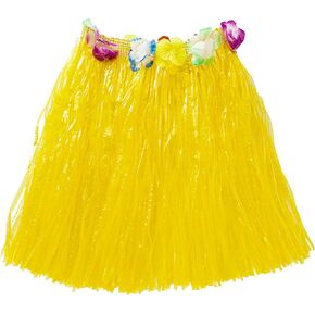 15.7 Inch Colorful Hawaiian Grass Skirt Beach Party Dance Grass Skirt For Luau Parties, Birthdays, Prom Dresses, Holiday Shows, Celebration Parties (Yellow)
