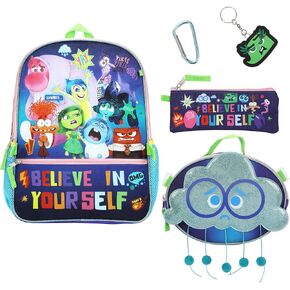 BIOWORLD Unisex Kid's Inside Out Backpack Set (Little Big, Blue, OneSize