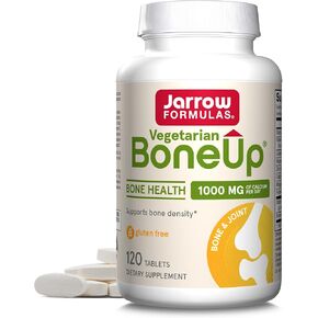 Jarrow Formulas BoneUp، 1000 مجم من الكالسيوم يوميًا، وفيتامين د3، والبورون والمعادن النزرة لصحة العظام ودعم المفاصل، 120 قرصًا نباتيًا in Kuwait