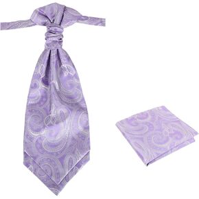 ربطة عنق Epoint Cravat للحفلات الحريرية المربوطة مسبقًا من Ascot Cravat مقاس 12 بوصة بمشبك قابل للتعديل