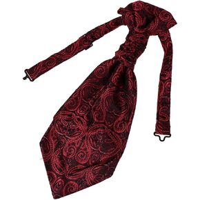 Epoint Cravat Necktie For Party Silk Pretied Ascot Cravat Tie 12 Inch Clip-On Adjustable