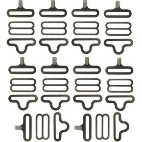 100 Sets Adjustable Bow Tie Hardware Clip Set, Metal Cravat Clip Hook Fastener for Necktie Strap