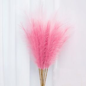 UiiziC Faux Pampas Grass 6 PCS 35"/90cm Dried Fluffy Artificial Flowers Ascendant Grass for Vase Fillers Wedding Party Bouquets Home Hotel Centerpieces Decor (Dusty Blue)