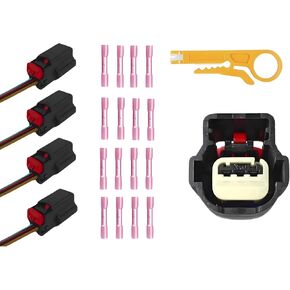 Reverse Backup Parking Sensor Connector 23428268 1EW63TZZAA 25961317 Parking Aid Sensor Harness 4 Pcs Compatible with Cadillac Buick Chevrolet Chevy GMC