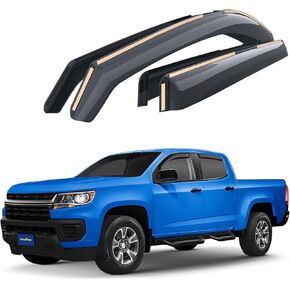 Goodyear Shatterproof in-Channel Window Deflectors for Trucks Chevrolet (Chevy) Colorado/GMC Canyon 2015-2022 Crew Cab, Rain Guards, Window Visors, Vent Deflector,Truck Accessories,4pcs.-GY003429LP