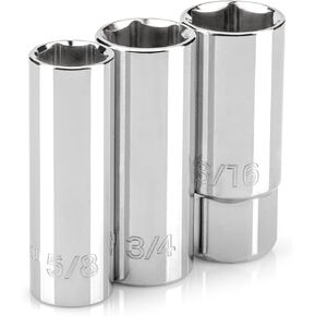 TEKTON 1/2 Inch Drive Spark Plug Socket Set, 3-Piece (5/8, 3/4, 13/16 in.) | SHD92035