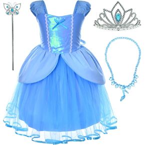 Party Chili Princess Fairy Costume Toddler Girls Birthday Dress Up with Tiara