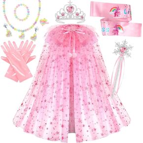 Princess Dress up Clothes for Little Girl, 11Pcs Princess Dress Up Cape Gift Set for Toddler Girls