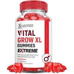 Vital Grow XL Extreme 2000MG Performance Gummies تركيبة متقدمة مركبة من مسحوق عصير البنجر والرمان ACV B12، نباتي غير معدل وراثيًا، 60 علكة