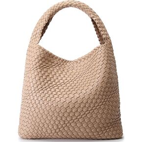 Queenoris Fashion Woven Purse for Women Top-handle Shoulder Bag Soft Summer Hobo Tote Bag