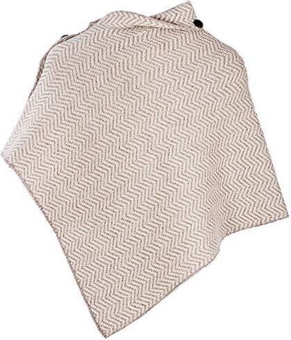 Irish Knit Poncho for Women Herringbone Merino Wool Cardigan Made in Ireland in Saudi Arabia
