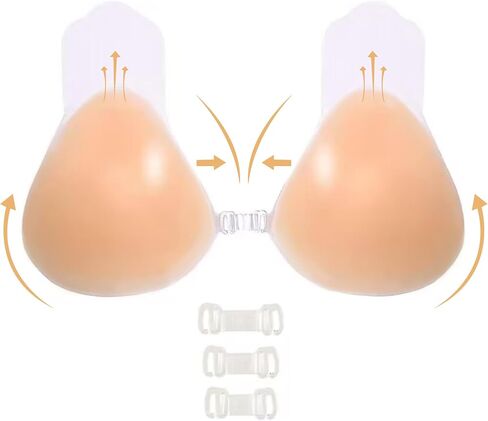 2 Pairs Lift up Pasties Strapless Bra for Big Busted Women Reusable Sticky Silicone Nipple Covers in Saudi Arabia