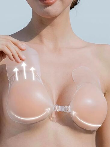 2 Pairs Lift up Pasties Strapless Bra for Big Busted Women Reusable Sticky Silicone Nipple Covers in Saudi Arabia