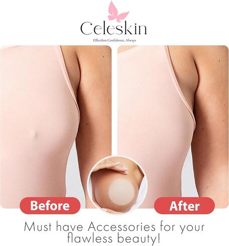Celeskin Nipple Covers - 2 Piece Adhesive Silicone Pasties for Women, Reusable Sticky Bra Inserts for See-Through Tops. in Saudi Arabia