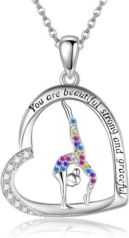 Volleyball/Tennis/Softball/Gymnastics/Cheer/Ballerina Necklace Sterling Silver Sport/Gymnastics/Ballerina/Cheer Jewelry Gifts for Sport Gymnast Dancer Lover in Kuwait