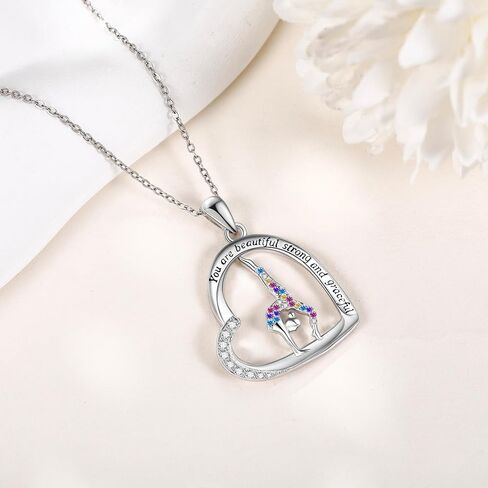 Volleyball/Tennis/Softball/Gymnastics/Cheer/Ballerina Necklace Sterling Silver Sport/Gymnastics/Ballerina/Cheer Jewelry Gifts for Sport Gymnast Dancer Lover in Kuwait