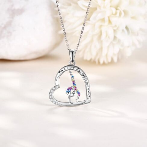 Volleyball/Tennis/Softball/Gymnastics/Cheer/Ballerina Necklace Sterling Silver Sport/Gymnastics/Ballerina/Cheer Jewelry Gifts for Sport Gymnast Dancer Lover in Kuwait