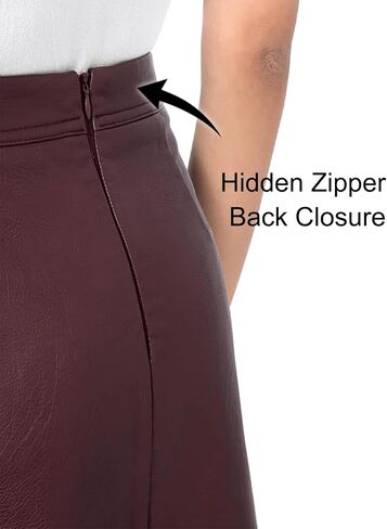 raita Faux Leather Skirts for Women High Waist Mini Skirt for Work Casual Pleather A Line Knee Length Wrap Skirt in Saudi Arabia
