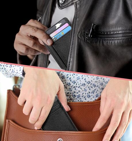 محفظة RFID للسيدات، محفظة جيب أمامي رفيعة للسفر للرجال والنساء، حافظة حامل بطاقات الائتمان RFID in Saudi Arabia