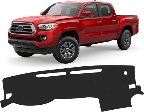 غطاء لوحة القيادة FIILINES لسيارة Toyota Tacoma 2016-2023، ملحقات غطاء لوحة القيادة، غطاء حماية شبكي غير قابل للانزلاق بدون وهج أسود in Saudi Arabia