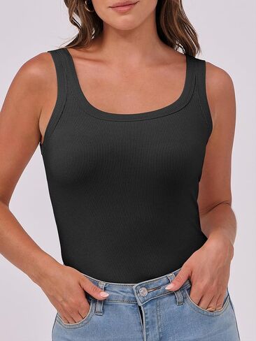 سترة علوية نسائية من ANRABESS بدون أكمام ورقبة سكوب ومضلعة للصيف أساسية وجذابة 2025 in Kuwait