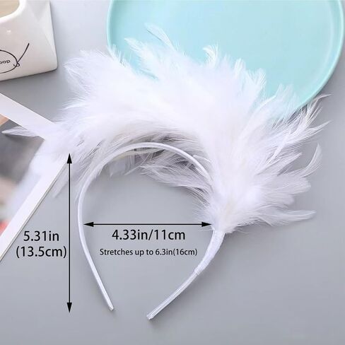 Feather Headbands 1920s Feather Headpiece Feather Fascinator Gatsby Derby Hat for Party,Cocktail,Halloween,Carnival in Saudi Arabia