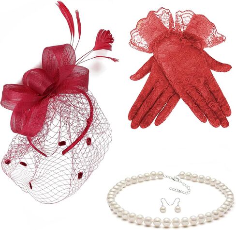 Gionforsy Fascinators Hat for Women Tea Party Headband Kentucky Derby Wedding Mesh Feathers Hair Clip in Kuwait