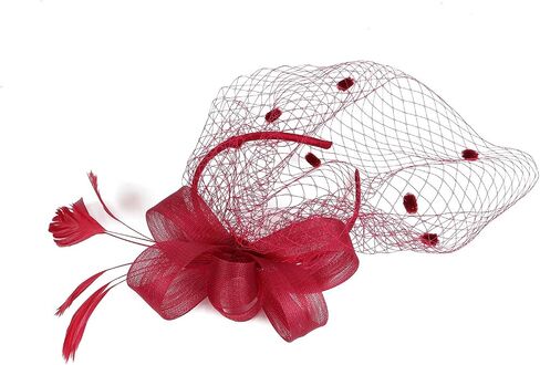 Gionforsy Fascinators Hat for Women Tea Party Headband Kentucky Derby Wedding Mesh Feathers Hair Clip in Kuwait