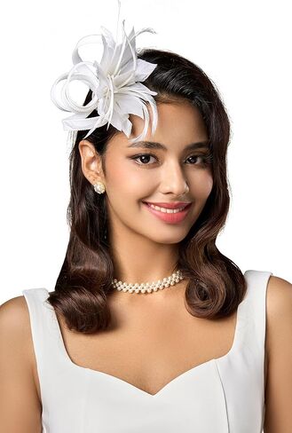 BABEYOND Fascinator Hats for Women - Tea Party Hats Kentucky Fascinators Derby Hat Wedding Cocktail Ribbon Hair Clip Headwear in Saudi Arabia