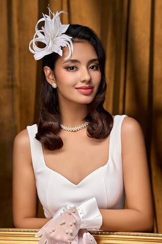 BABEYOND Fascinator Hats for Women - Tea Party Hats Kentucky Fascinators Derby Hat Wedding Cocktail Ribbon Hair Clip Headwear in Saudi Arabia
