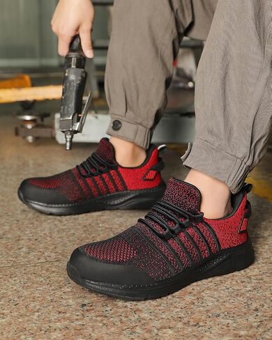 Steel Toe Shoes for Men Safety Puncture Proof Comfy Work Sneakers Lightweight Breathable Non-Slip Construction Shoes in Saudi Arabia
