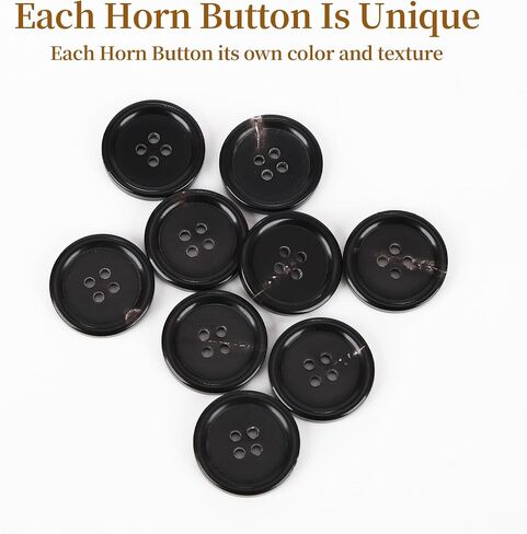 1 Inch Real Horn Buttons 10PCS Large Sewing Buttons for Coat, Blazer, Suit, Overcoat, Winter Coat, Jacket, Genuine Natural Brown Buffalo Horn Buttons for Men, Women (25mm, Brown) in Saudi Arabia